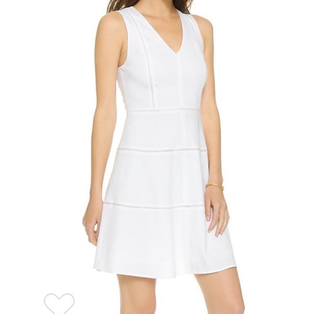 Theory Jemion Crunch White linen dress. Size 6. NWT